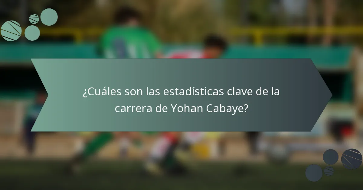 ¿Cuáles son las estadísticas clave de la carrera de Yohan Cabaye?