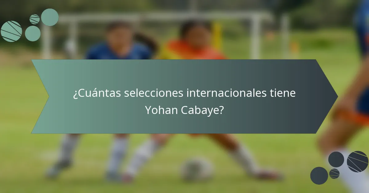 ¿Cuántas selecciones internacionales tiene Yohan Cabaye?